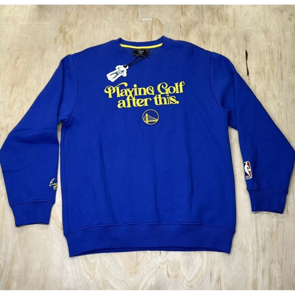 NEW LG Eastside Golf X NBA Golden State Warriors Hoodie Crewneck Blue